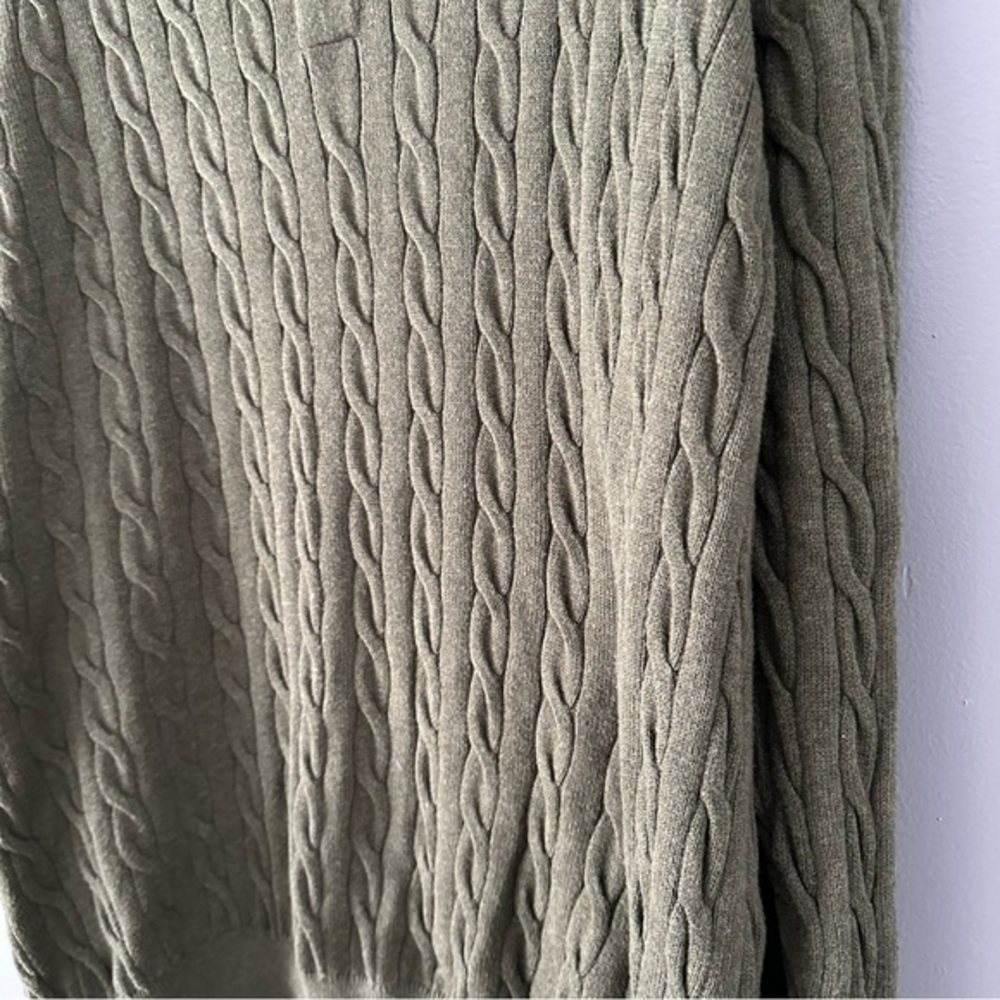 Oak Hill Men's 100% Cotton Botton Collar Sweater | Army Green - Picture 3 of 9